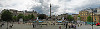 Trafalgar Square from the steps of the National Gallery, London, UK.